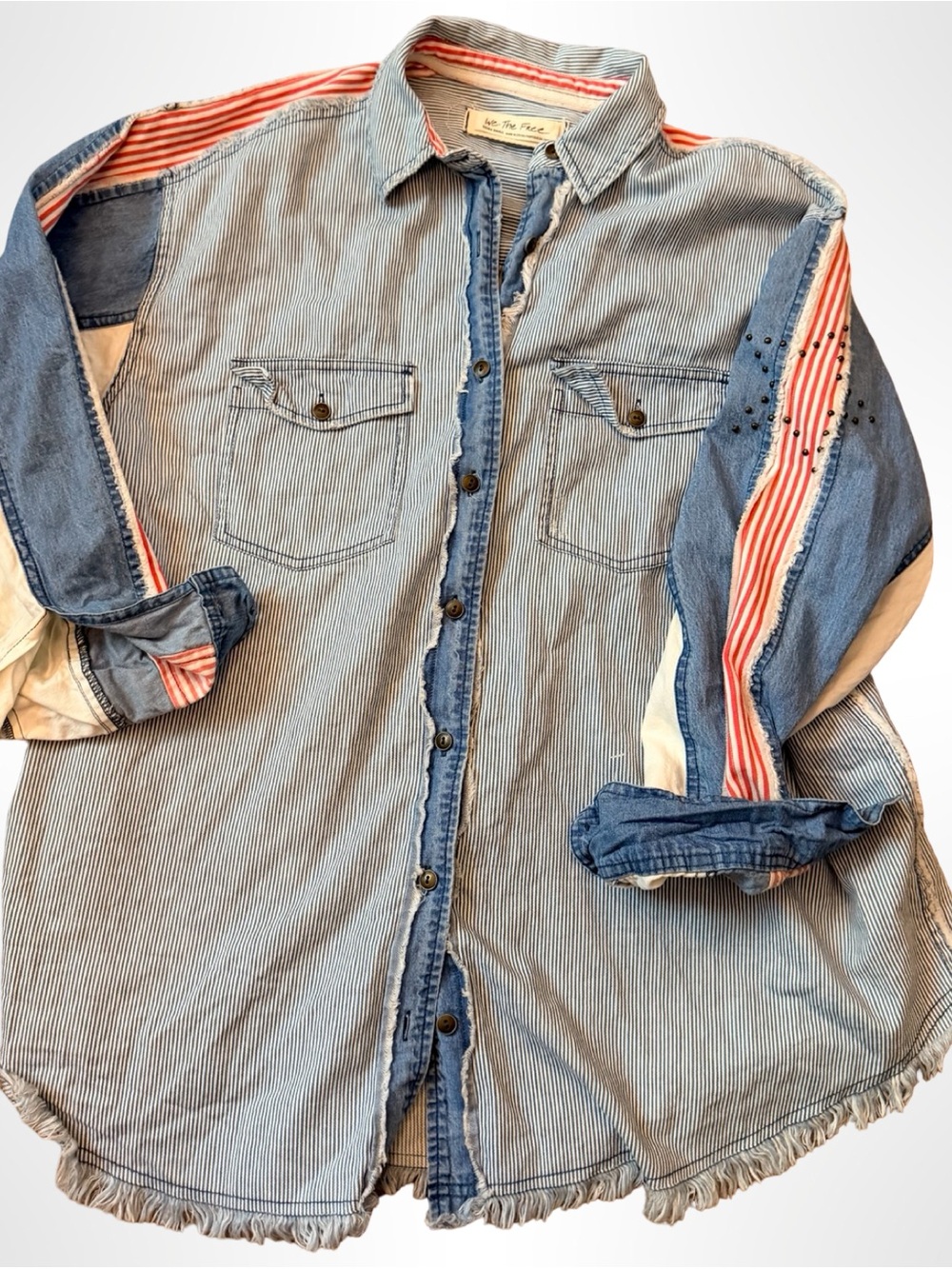 We The Free by Free People 
Striped + Studded Star Button-Up XS